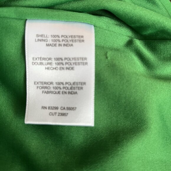 Tash + Sophie Cowl Chiffon Emerald Green Midi Dress With Straps L Holiday Party - Picture 7 of 8